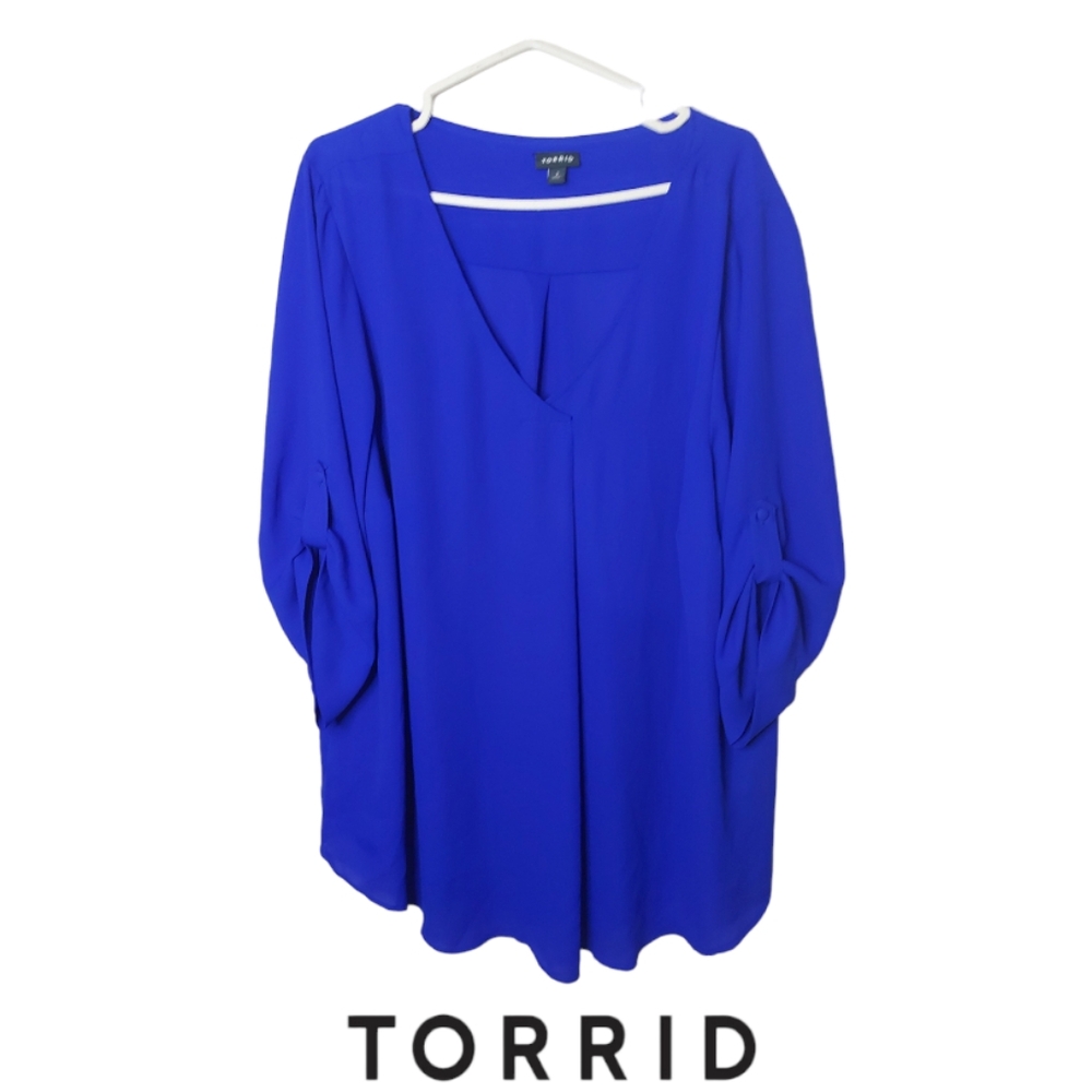 Torrid Blue Chiffon Blouse